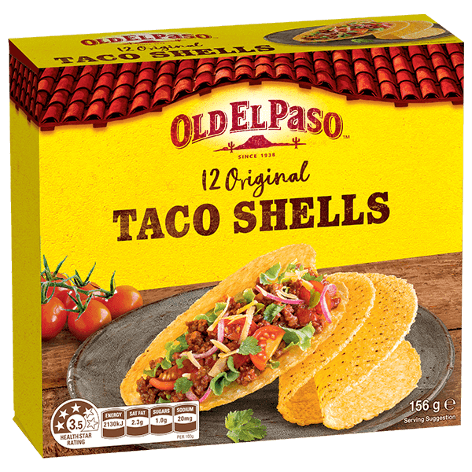 a pack of Old El Paso's 12 original taco shells (156g)